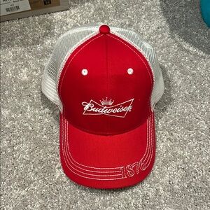 Budweiser Red and White Trucker Hat